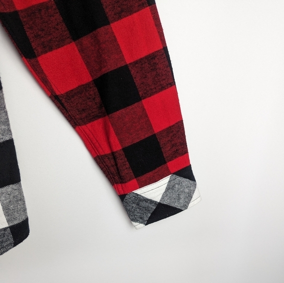 Revamped Hand Made Mixed Plaid Button Down Shirt - Picture 4 of 5